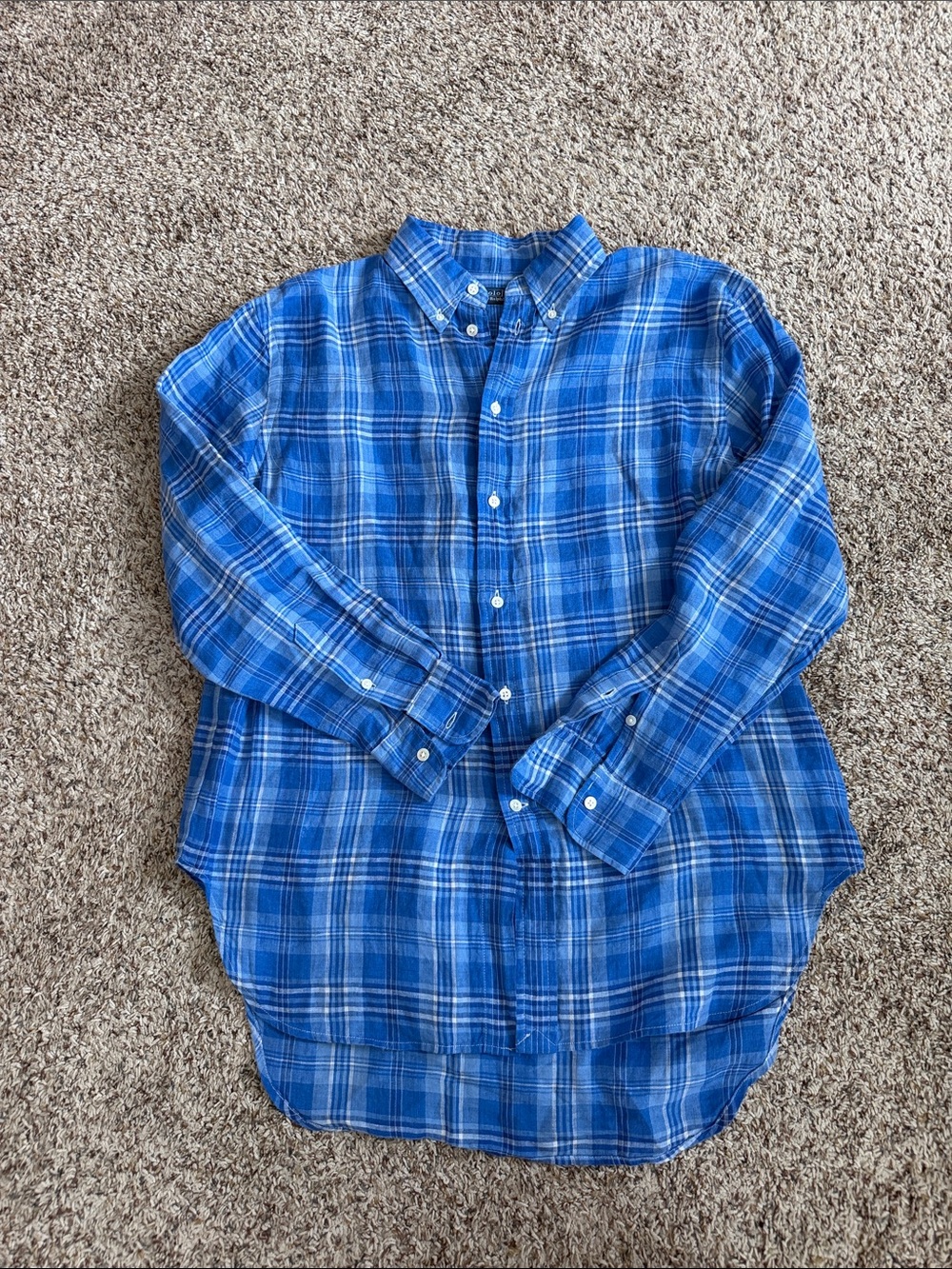 Ralph Lauren Blue Plaid Button-Down Shirt